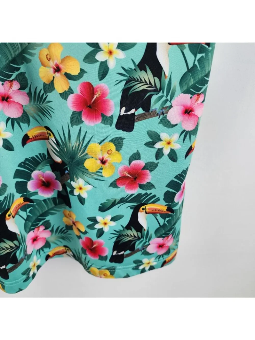 Breasy Shirt Mens XL Multi All-Over Print Tropical Birds S/S Golf Polo
